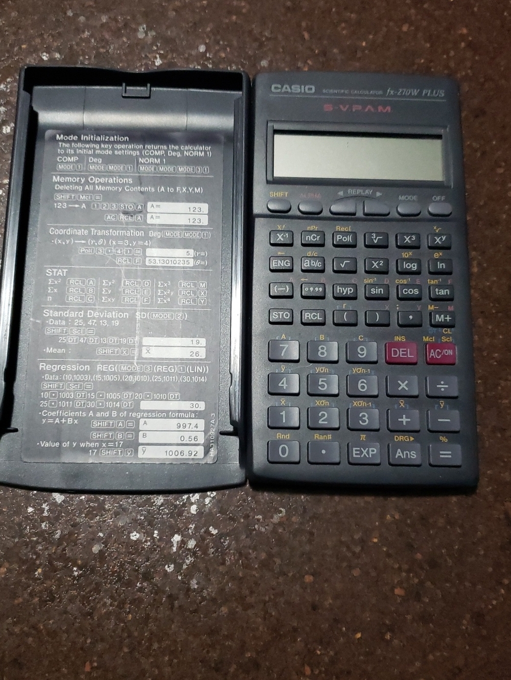 Casio fx-270W PLUS Scientific Calculator S-V.P.A.M. w/ Cover – Working